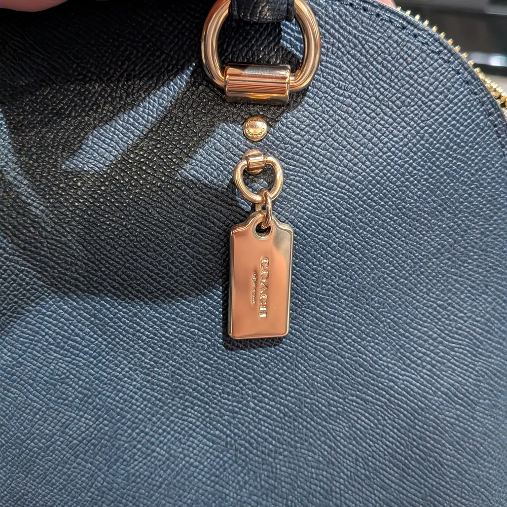 Coach Midnight Katy Pebbled Leather Carry All Satchel Crossbody Bag